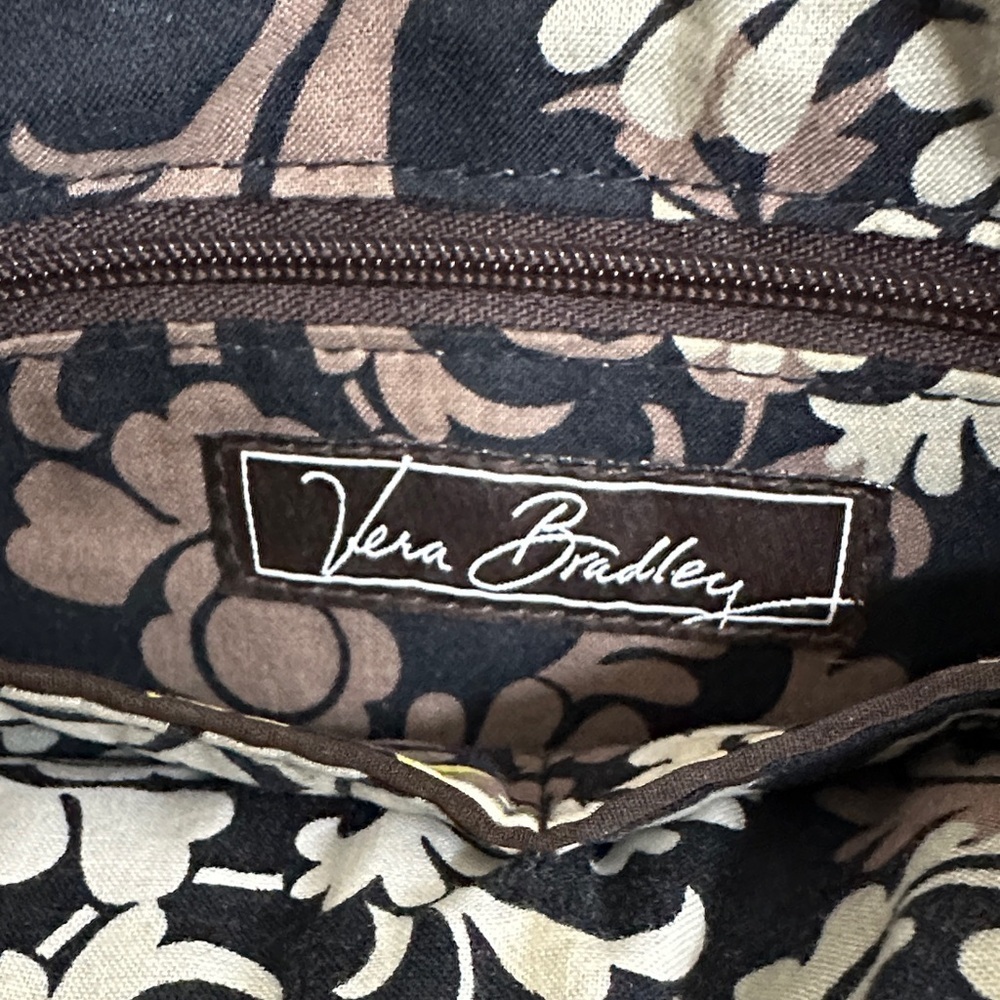 Vera Bradley Quilted Crossbody Bag Purse Solid Brown Adjustable Strap - Picture 2 of 5
